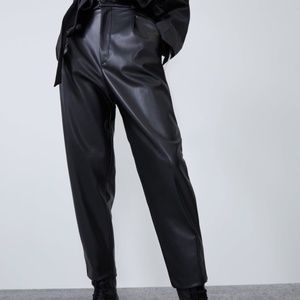 Zara faux leather black pants